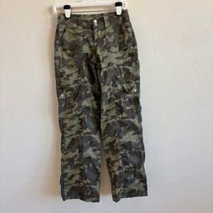 Garage Cleo Camo Cargo Pants - Y2K Baggy Utility Streetwear, Size 0
